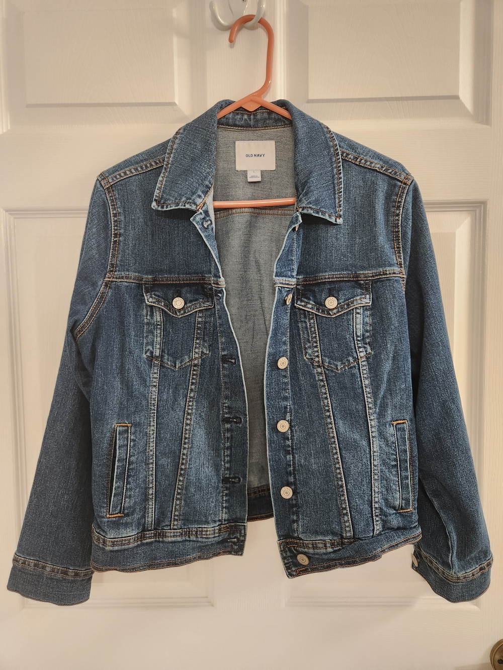 Old Navy Medium Blue Denim Jacket with Classic Trims